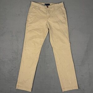 Aeropostale Slim Straight Chino Pants Mens 29x30 Tan Khaki Cotton Stretch Casual